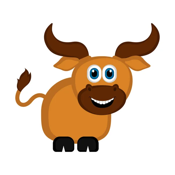 Toro lindo aislado — Vector de stock