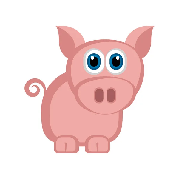 Isolated cute pig — Stock Vector