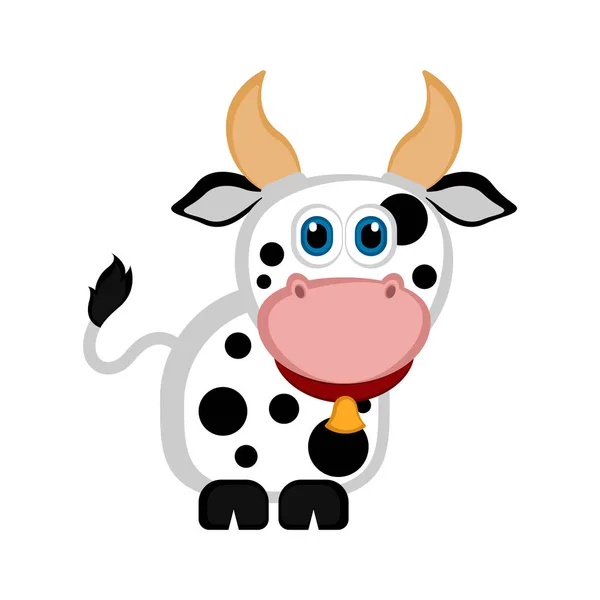 Απομονωμένη χαριτωμένο αγελάδα — Διανυσματικό Αρχείο