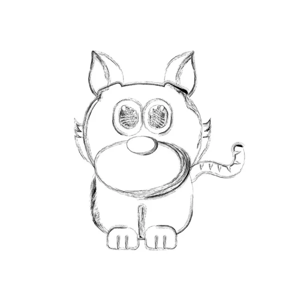 귀여운 고양이의 스케치 — 스톡 벡터