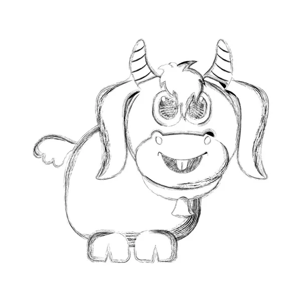 Croquis d'une chèvre mignonne — Image vectorielle