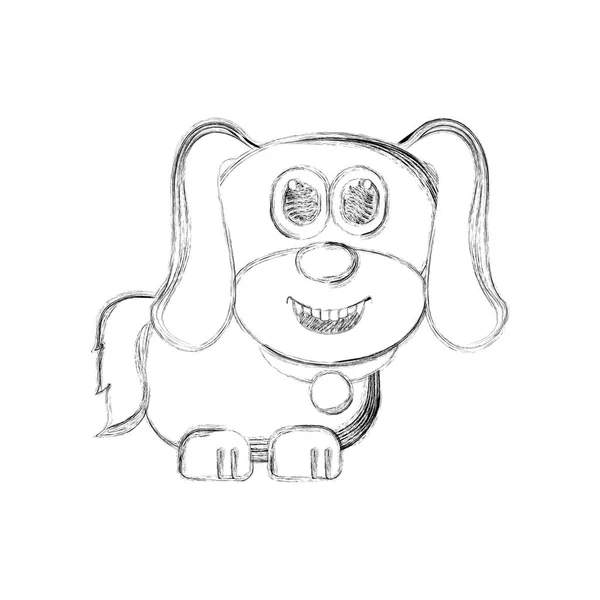 Sketch of a cute dog — Stock Vector