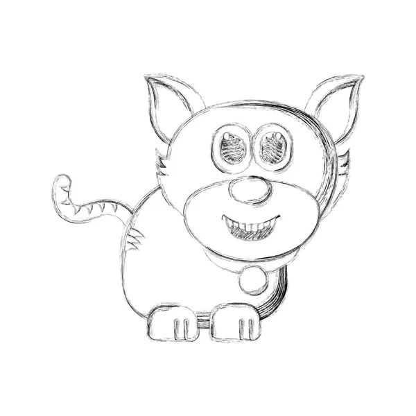 귀여운 고양이의 스케치 — 스톡 벡터