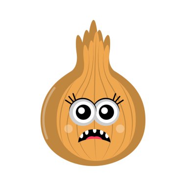 İzole üzgün soğan çizgi film