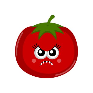 İzole kızgın domates çizgi film