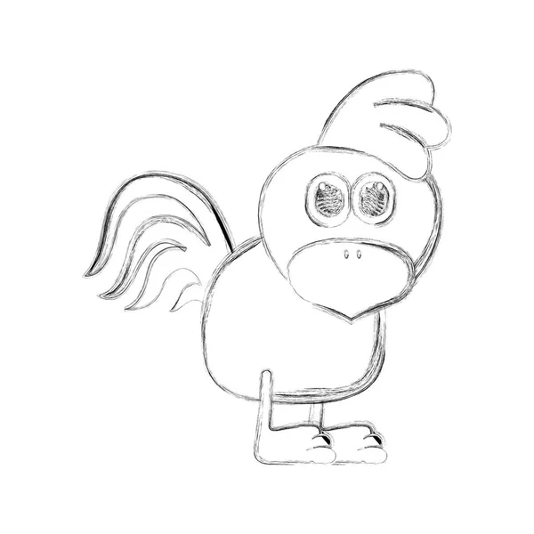 Croquis d'un coq mignon — Image vectorielle