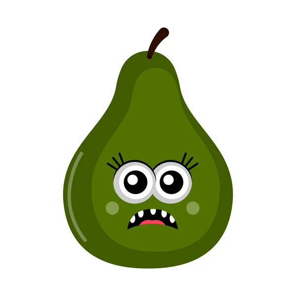 Ізольований сумний мультфільм про авокадо — стоковий вектор