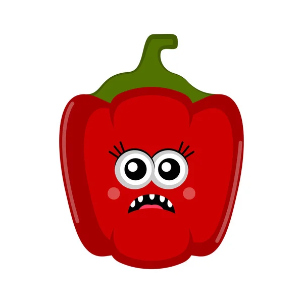 Triste desenho animado pimenta vermelha — Vetor de Stock