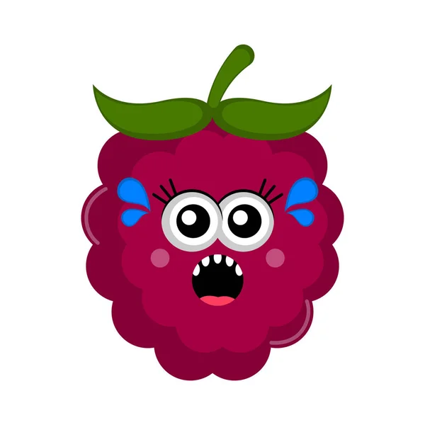 Aislado asustado Blackberry dibujos animados — Vector de stock