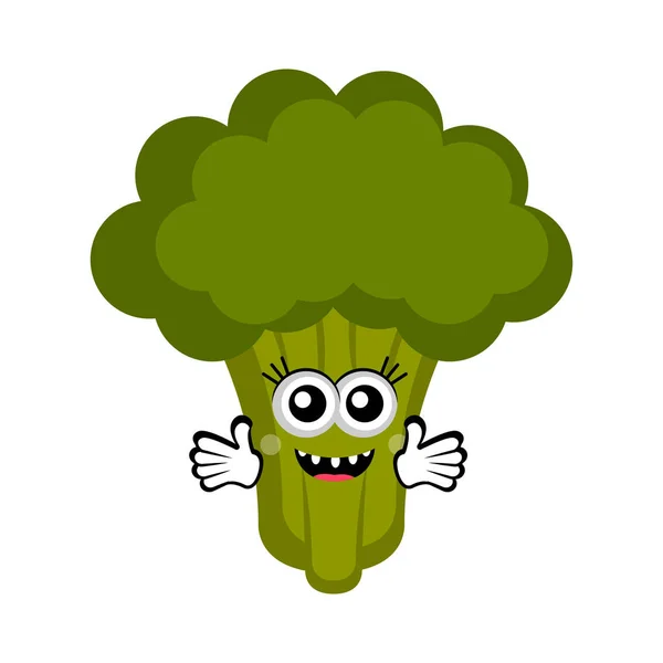 Geïsoleerde gelukkig broccoli cartoon — Stockvector