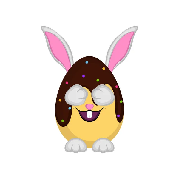 Lindo huevo de conejo de Pascua — Vector de stock