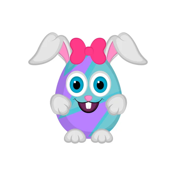 Lindo huevo de conejo de Pascua — Vector de stock