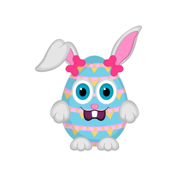 Lindo huevo de conejo de Pascua — Vector de stock