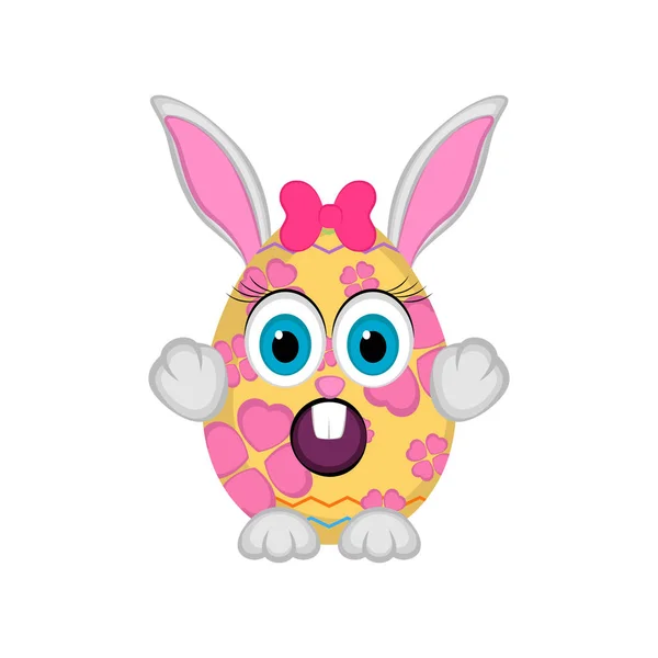 Cute easter bunny egg — Stock Vector