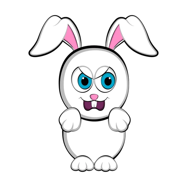 Mignon en colère lapin de Pâques — Image vectorielle