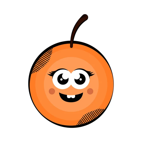 Dibujos animados naranja feliz. Dibujo coloreado — Vector de stock