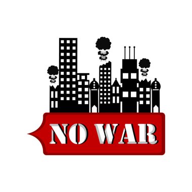 Bir bina üzerinde duman patlaması ile hiçbir savaş banner