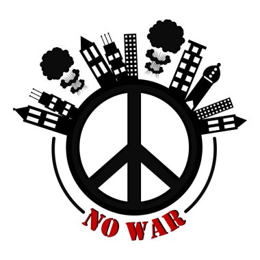 Bu barış işareti ve Binalar ile hiçbir savaş banner