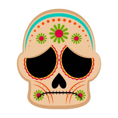 Üzgün renkli Meksika kafatası