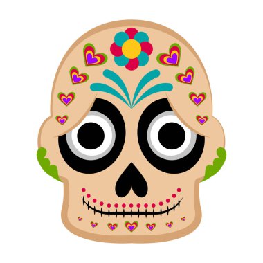 Mutlu renkli Meksika kafatası