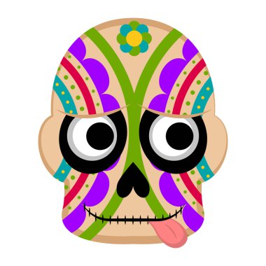 Mutlu renkli Meksika kafatası