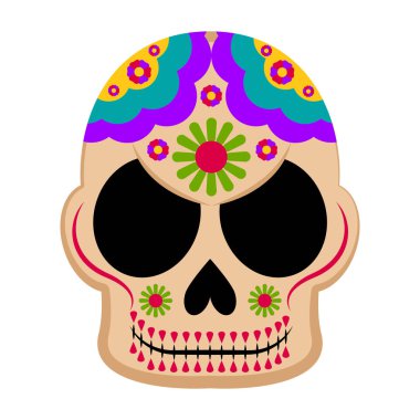 Mutlu renkli Meksika kafatası