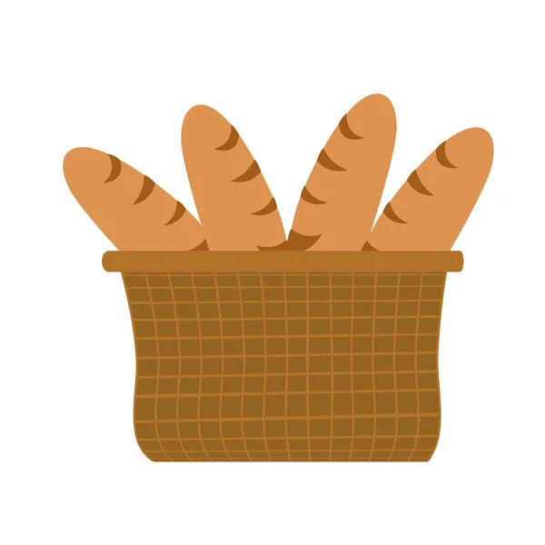 Basket with breads — Stock Vector