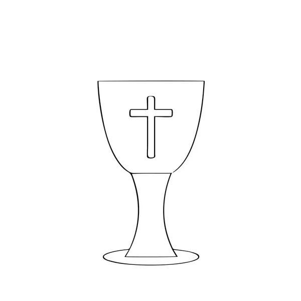 Isolated chalice outline — Stock Vector