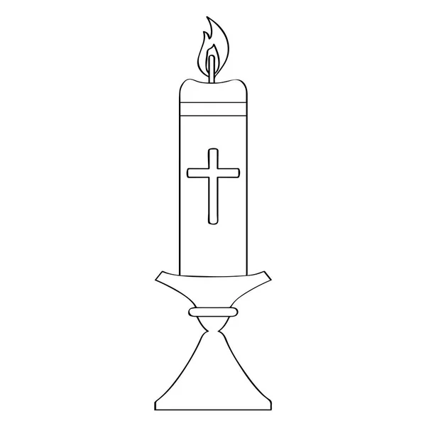 Outline of a Paschal candle — Stock Vector