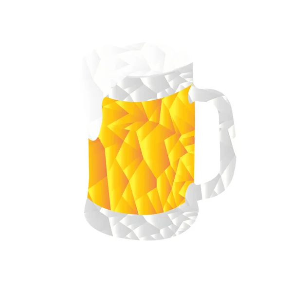 Tasse à bière isolée en polygone — Image vectorielle