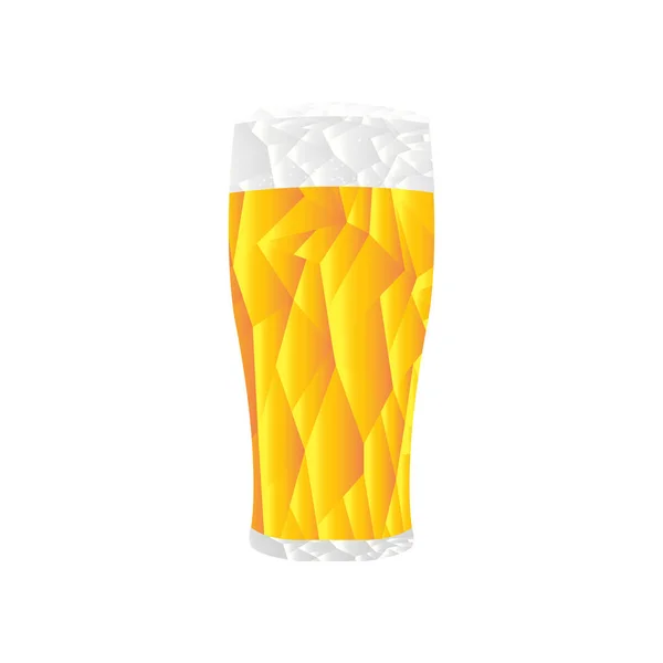 Geïsoleerde veelhoek bierglas — Stockvector