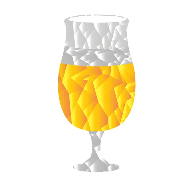 Izolované mnohoúhelník pivní sklo — Stockový vektor