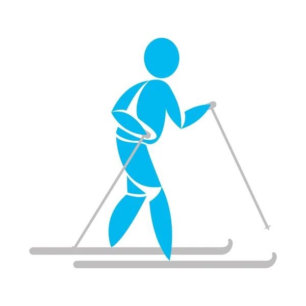 Isolated skiing people icon — Stock Vector
