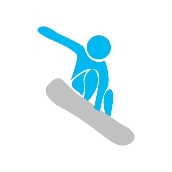 Ícone de pessoas de esqui isolado — Vetor de Stock
