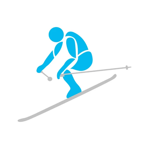 Geïsoleerde Skiën mensen pictogram — Stockvector