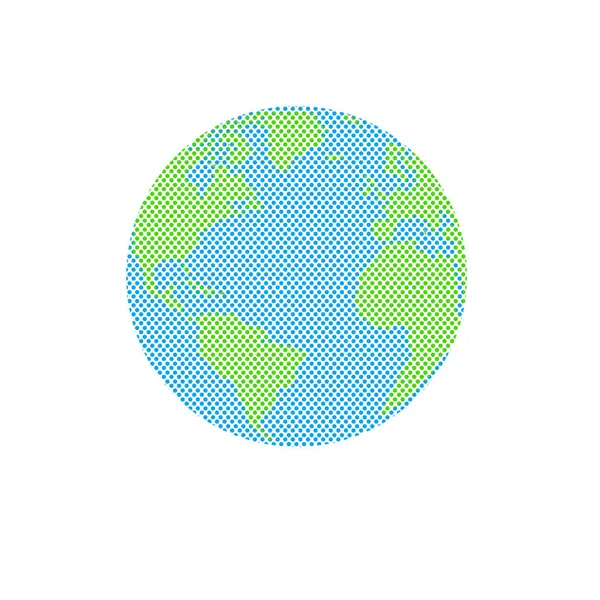 Isolated earth planet. Pointillism style — Stock Vector