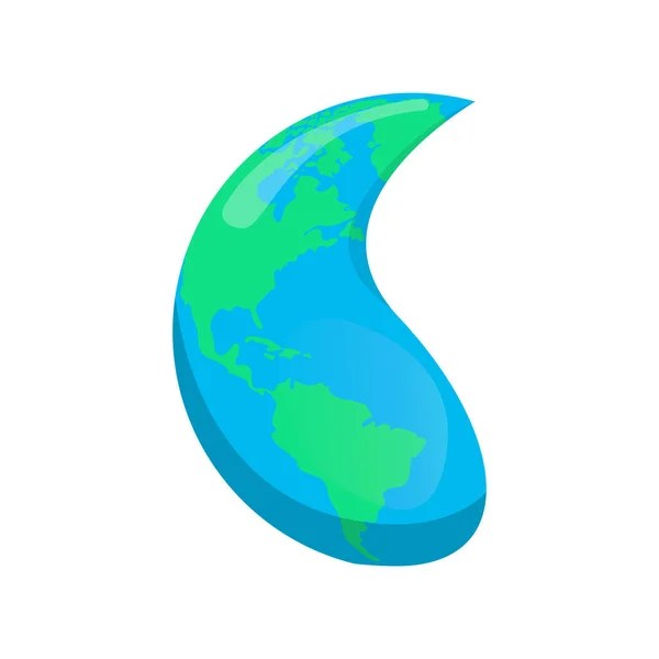 Планета Земля в капле воды — стоковый вектор