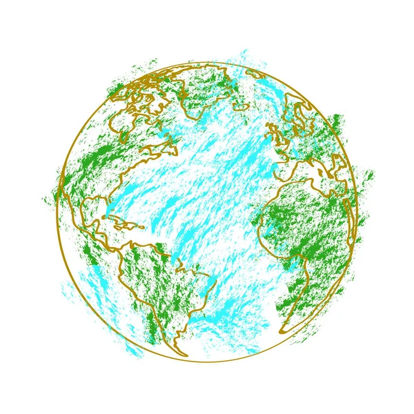 孤立的地球行星剪影 — 图库矢量图片