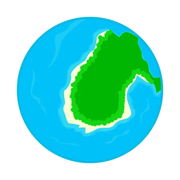 L'île dans un globe — Image vectorielle