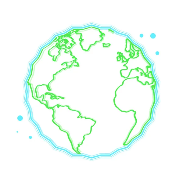 Planeta terrestre isolado esboço — Vetor de Stock