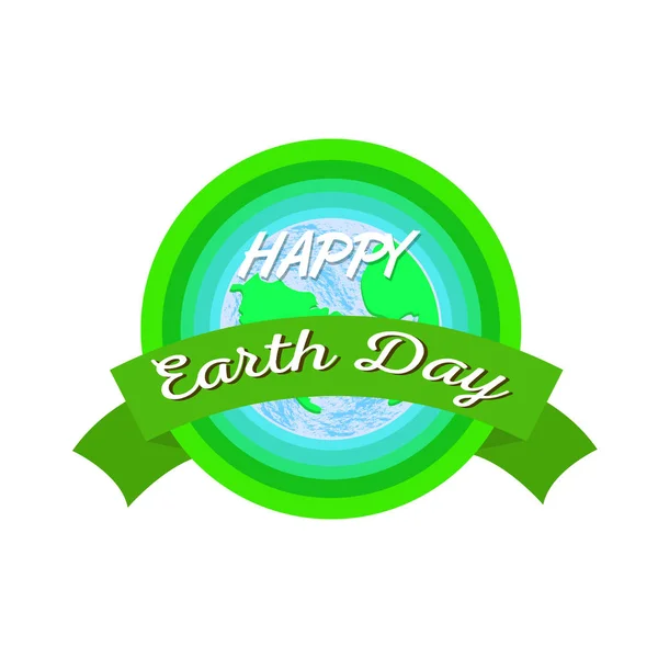Etiqueta del día de la Tierra con un boceto del planeta — Vector de stock