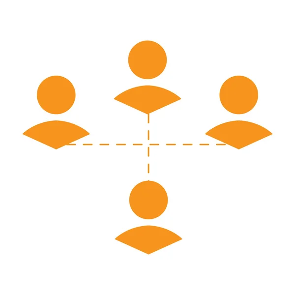 Iconos de personas conectadas. Concepto de trabajo en equipo — Vector de stock