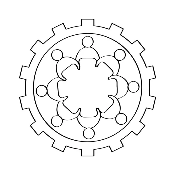 Geïsoleerde teamwerk overzicht — Stockvector