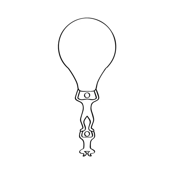 Plan d'un homme soulevant une ampoule — Image vectorielle