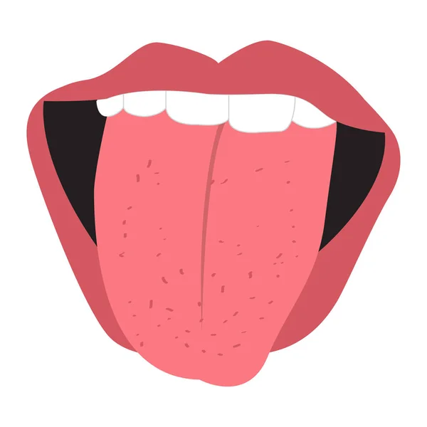 Bouche avec langue sortie — Image vectorielle