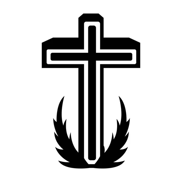 Icono de cruz santa aislada — Vector de stock