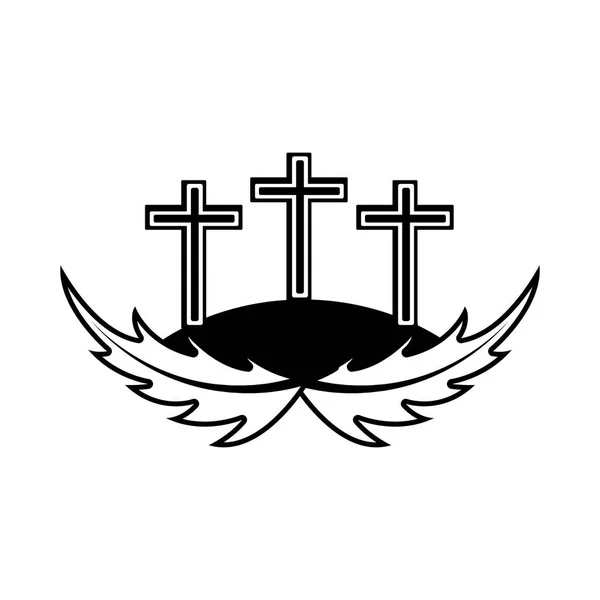 Geïsoleerde Mount Calvary pictogram — Stockvector