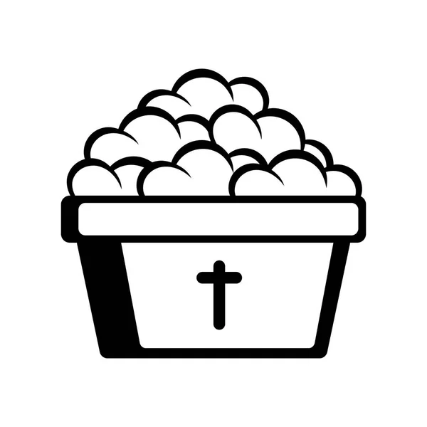 Pan en icono de cesta — Vector de stock