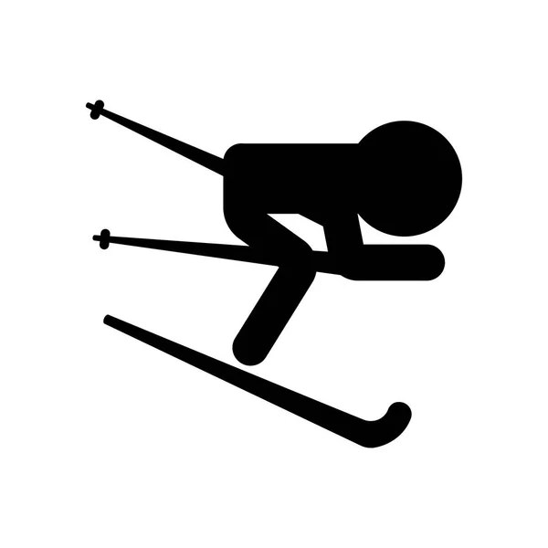 Изолированная икона лыжника — стоковый вектор