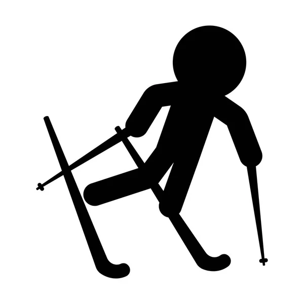 Geïsoleerde skiën persoon pictogram — Stockvector